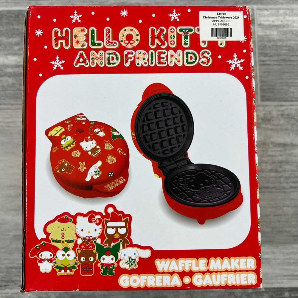 Hello Kitty and Friends Sanrio Red Holidayβ Christmas Mini Waffle Maker New